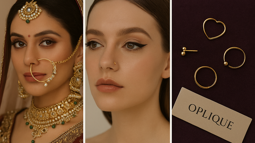 🌟 Discover the 5 Most Loved Nose Ring Designs – Oplique By Vineeta’s Top Picks