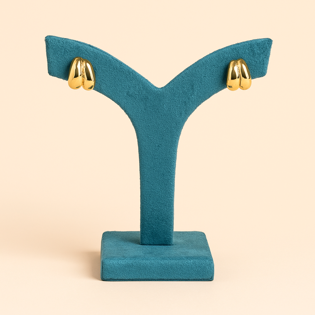 Oplique By Vineeta Polished Drop Stainless Steel Earrings