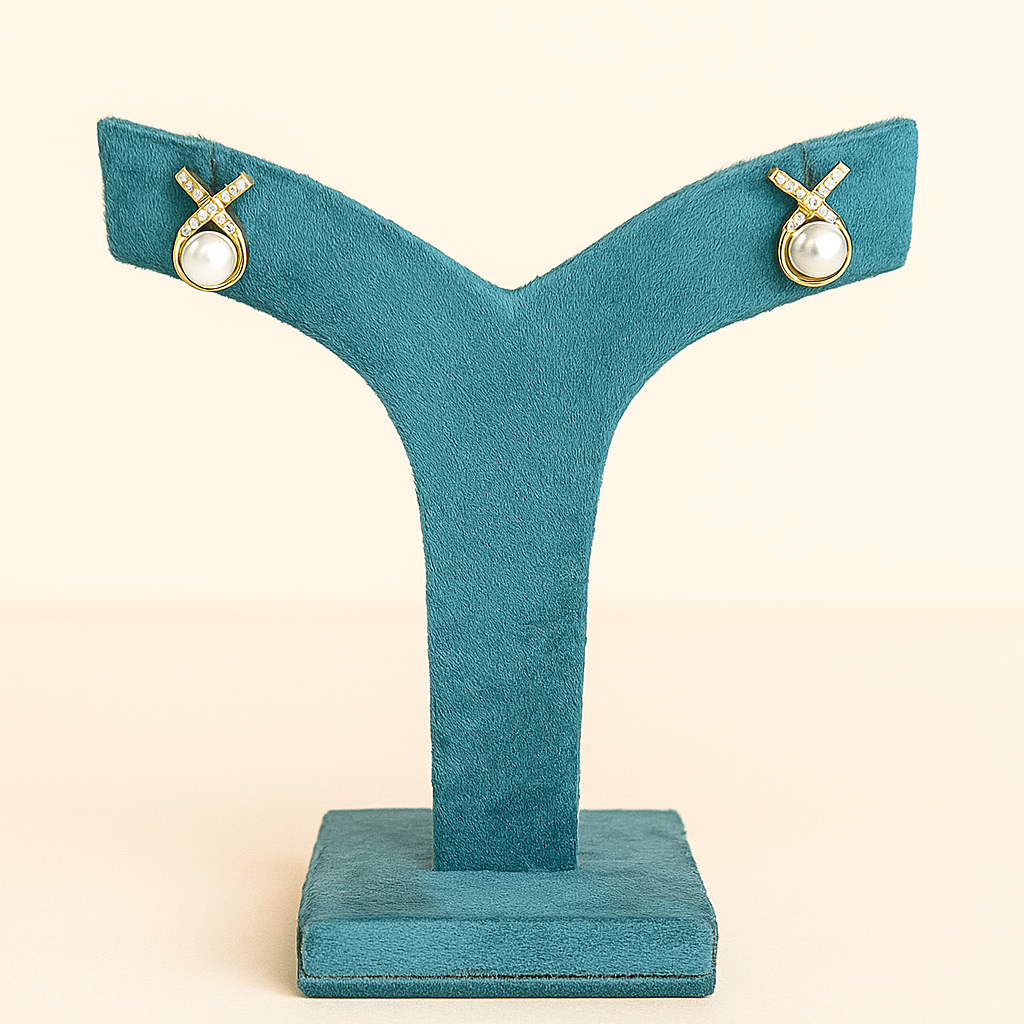Korean Diamond Pearl Studs