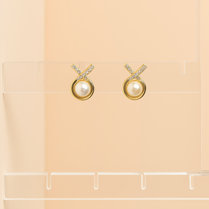 Korean Diamond Pearl Studs